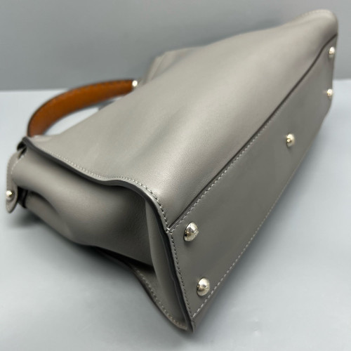 Fendi Peekaboo Iconic Medium Calfskin Grey Brown