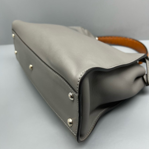 Fendi Peekaboo Iconic Medium Calfskin Grey Brown
