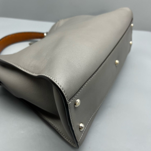 Fendi Peekaboo Iconic Medium Calfskin Grey Brown