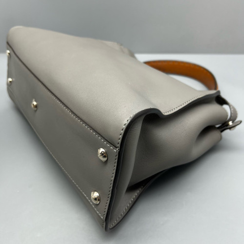 Fendi Peekaboo Iconic Medium Calfskin Grey Brown