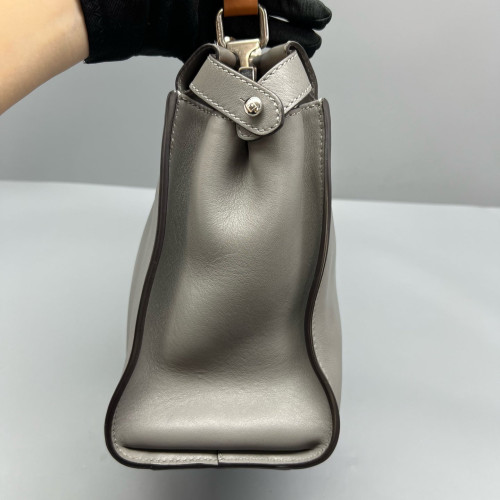 Fendi Peekaboo Iconic Medium Calfskin Grey Brown