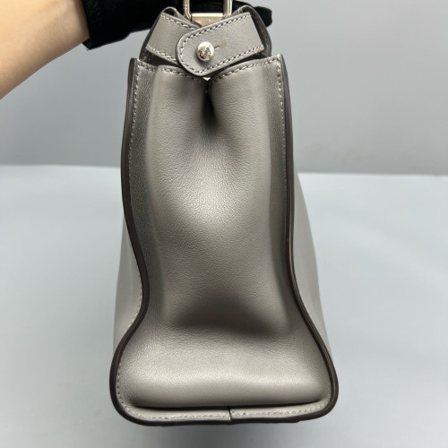 Fendi Peekaboo Iconic Medium Calfskin Grey Brown