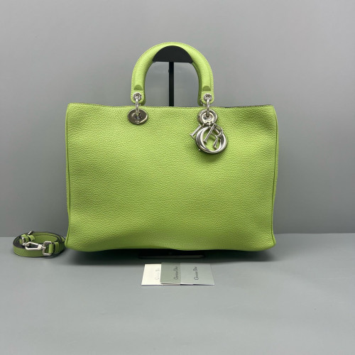 Dior Large Diorissimo Tote Grained Calfskin Light Green