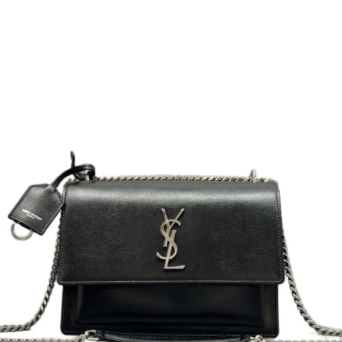 Yves Saint Laurent Medium Sunset Calfskin Black