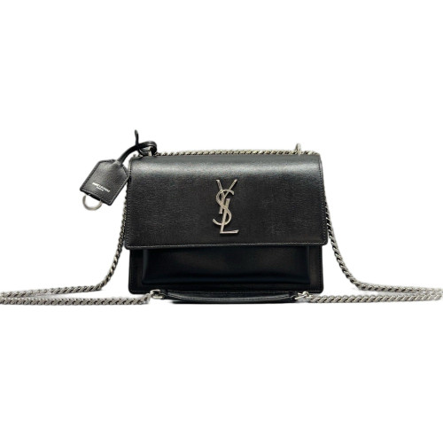 Yves Saint Laurent Medium Sunset Calfskin Black