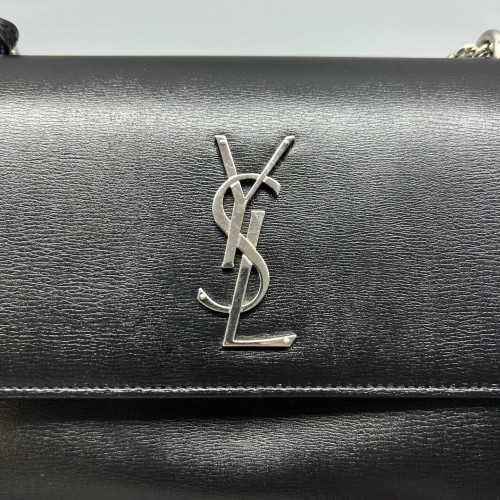 Yves Saint Laurent Medium Sunset Calfskin Black