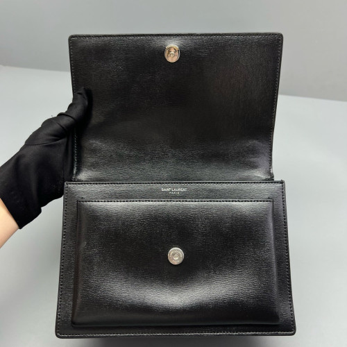 Yves Saint Laurent Medium Sunset Calfskin Black