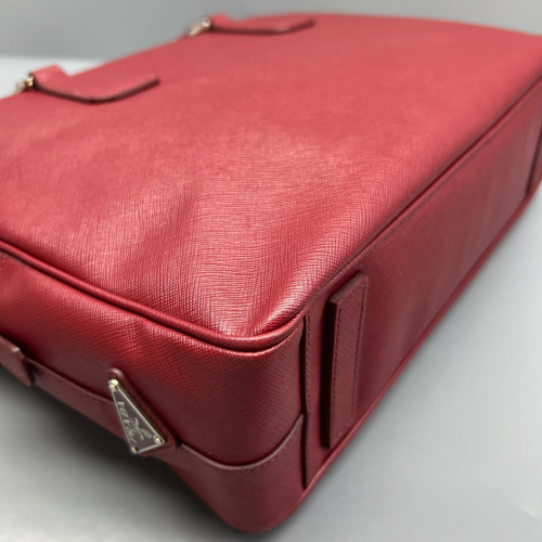 Prada Briefcase Saffiano Calfskin Red