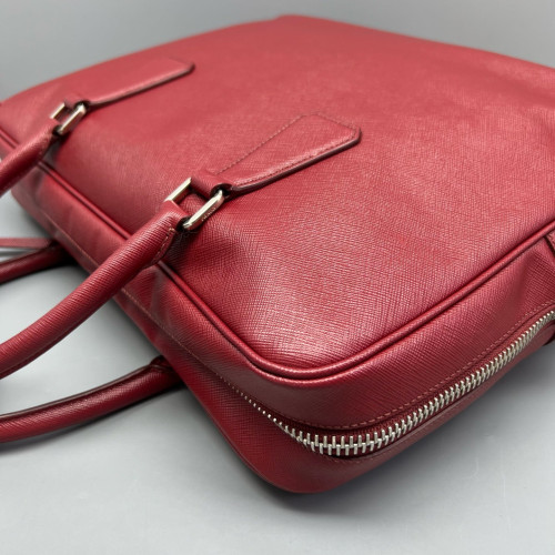 Prada Briefcase Saffiano Calfskin Red