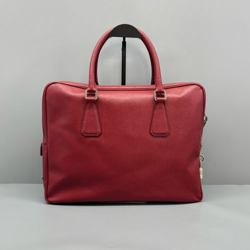 Prada Briefcase Saffiano Calfskin Red