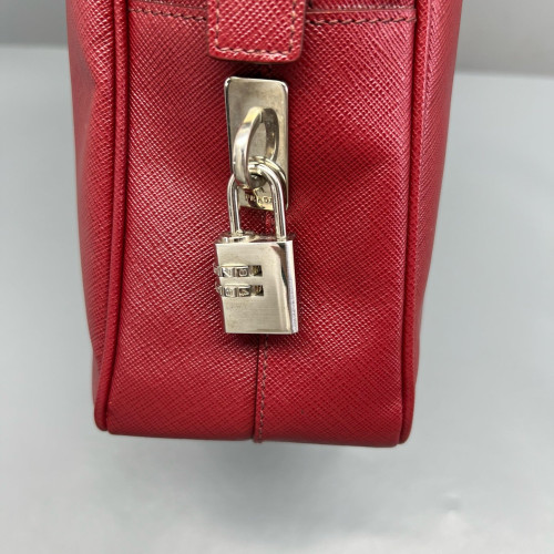 Prada Briefcase Saffiano Calfskin Red