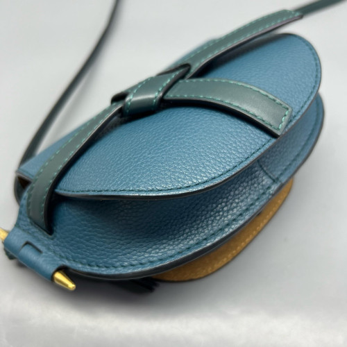 Loewe Mini Gate Grained Calfskin Blue