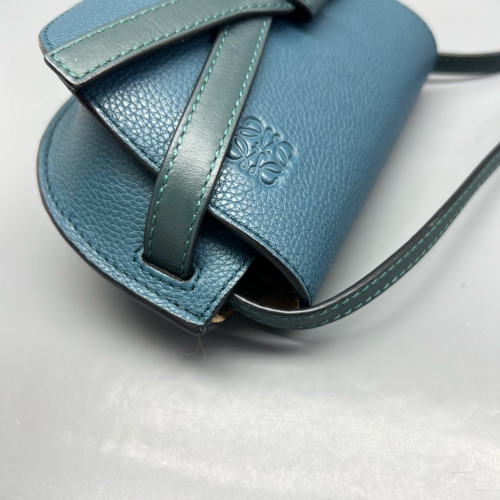 Loewe Mini Gate Grained Calfskin Blue