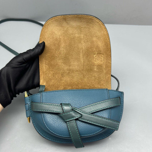Loewe Mini Gate Grained Calfskin Blue