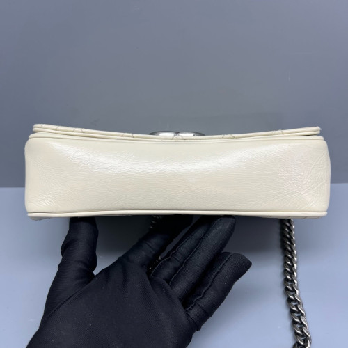 Chanel Quilted Coco Boy Wallet On Chain Calfskin White