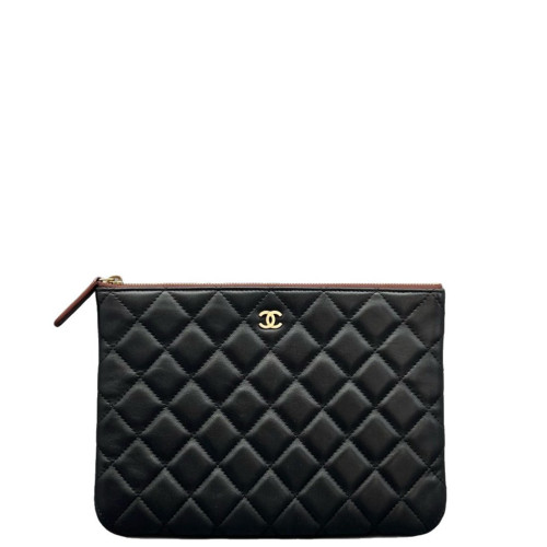Chanel Quilted Clutch Calfskin Black