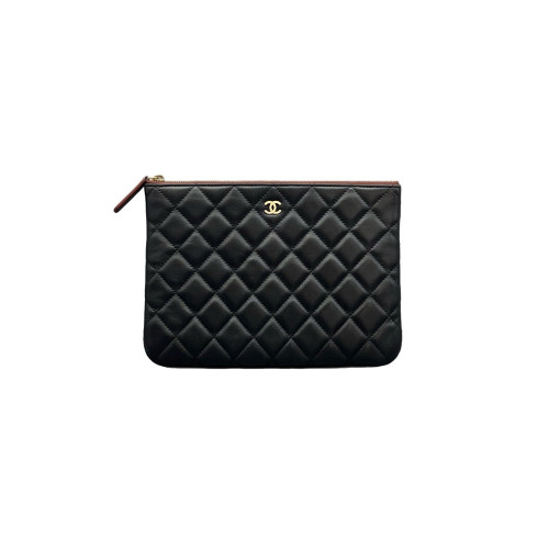 Chanel Quilted Clutch Calfskin Black