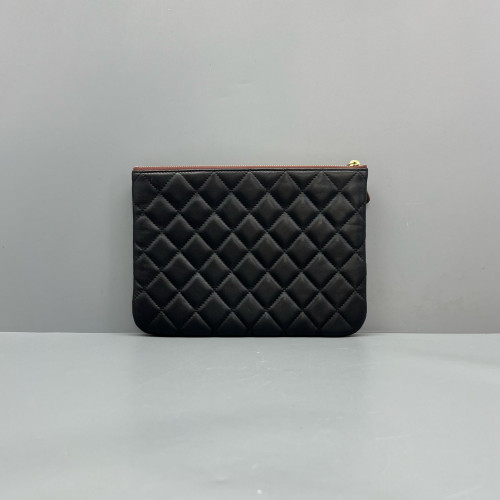 Chanel Quilted Clutch Calfskin Black