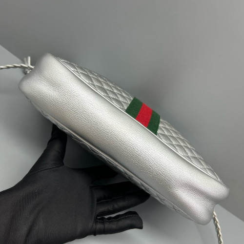 Gucci Diamante Web Camera Case Calfskin Silver Gucci Diamante Web Camera Case Calfskin Silver