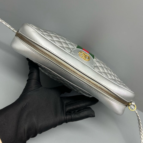 Gucci Diamante Web Camera Case Calfskin Silver Gucci Diamante Web Camera Case Calfskin Silver