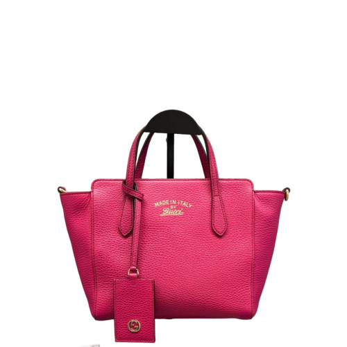 Gucci Mini Swing Tote Grained Calfskin Magenta