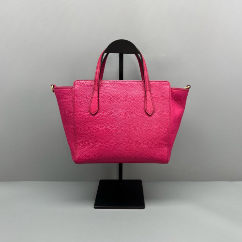 Gucci Mini Swing Tote Grained Calfskin Magenta