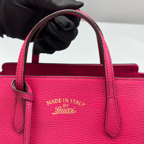 Gucci Mini Swing Tote Grained Calfskin Magenta