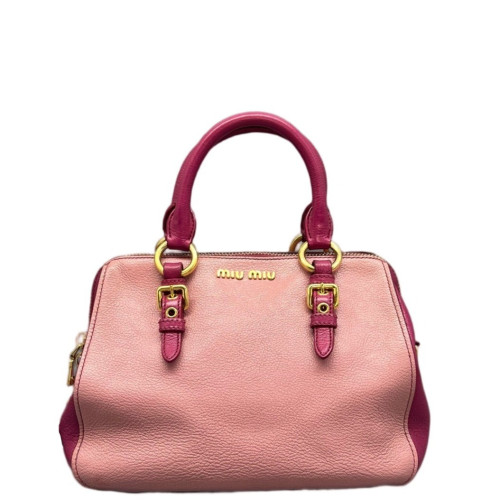 Miu Miu Two-Way Bag Grained Calfskin Pink Magenta Miu Miu Two-Way Bag Grained Calfskin Pink Magenta