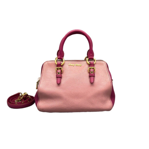 Miu Miu Two-Way Bag Grained Calfskin Pink Magenta Miu Miu Two-Way Bag Grained Calfskin Pink Magenta