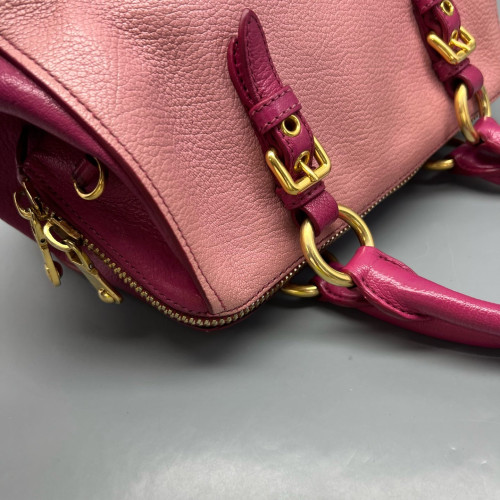 Miu Miu Two-Way Bag Grained Calfskin Pink Magenta Miu Miu Two-Way Bag Grained Calfskin Pink Magenta