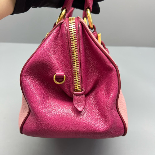 Miu Miu Two-Way Bag Grained Calfskin Pink Magenta Miu Miu Two-Way Bag Grained Calfskin Pink Magenta