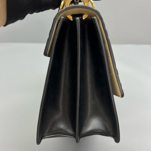 Fendi Studded Medium Kan I Embossed FF Calfskin Brown Black