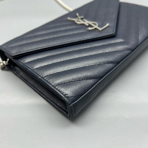 Yves Saint Laurent Envelope Wallet On Chain Caviar Blue
