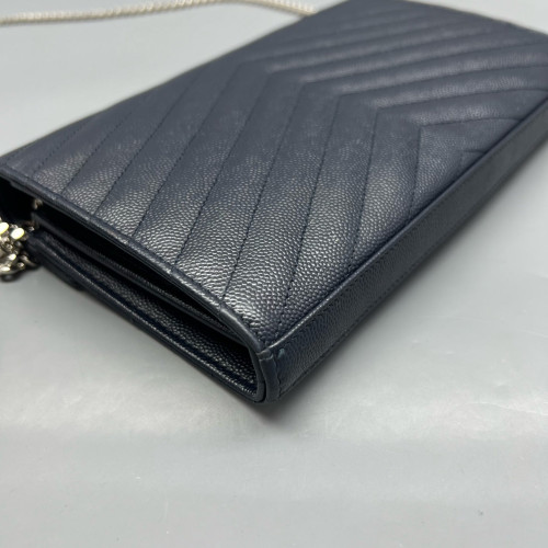 Yves Saint Laurent Envelope Wallet On Chain Caviar Blue