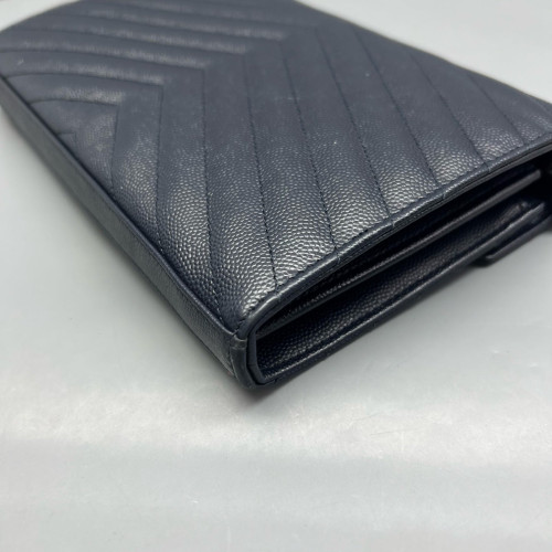 Yves Saint Laurent Envelope Wallet On Chain Caviar Blue