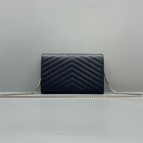 Yves Saint Laurent Envelope Wallet On Chain Caviar Blue