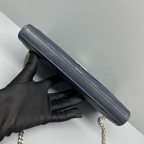 Yves Saint Laurent Envelope Wallet On Chain Caviar Blue