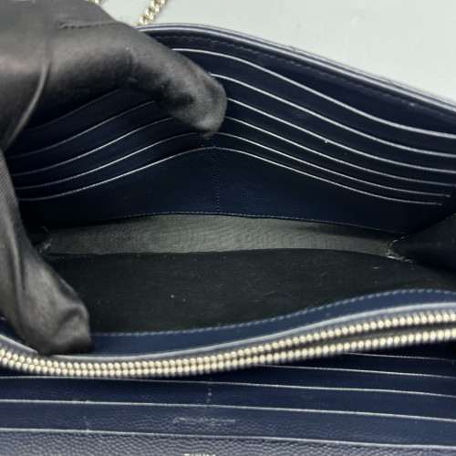 Yves Saint Laurent Envelope Wallet On Chain Caviar Blue