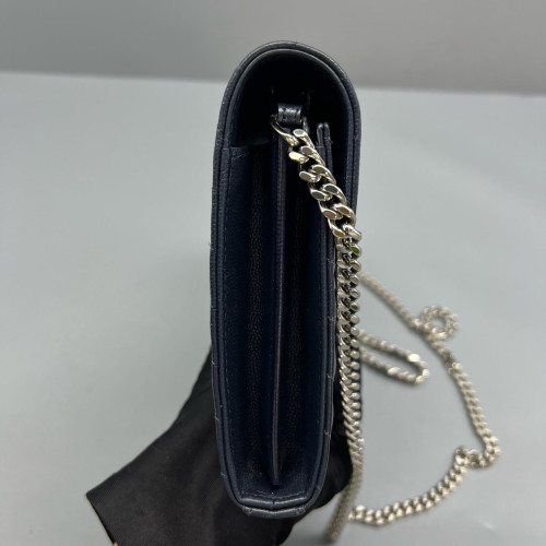 Yves Saint Laurent Envelope Wallet On Chain Caviar Blue