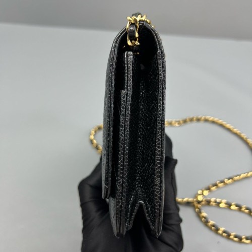 Chanel Quilted Wallet On Chain Calfskin Black