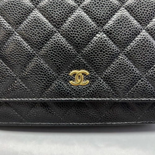 Chanel Quilted Wallet On Chain Calfskin Black