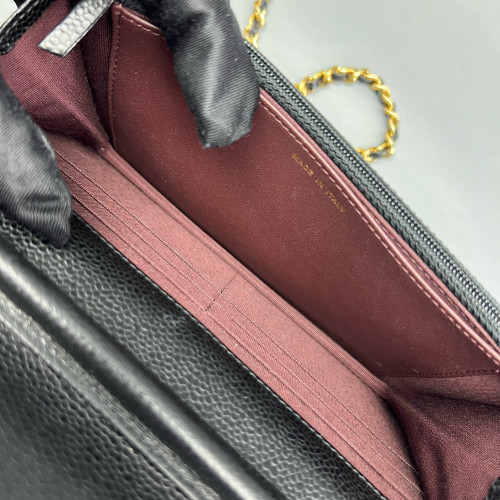 Chanel Quilted Wallet On Chain Calfskin Black