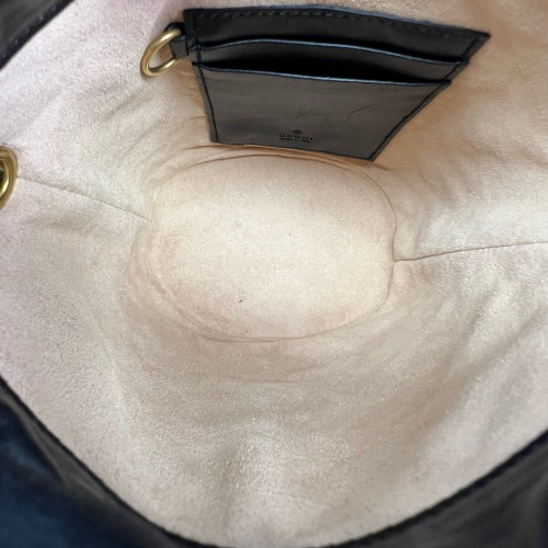 Gucci Matelasse Mini GG Marmont Bucket Bag Calfskin Black