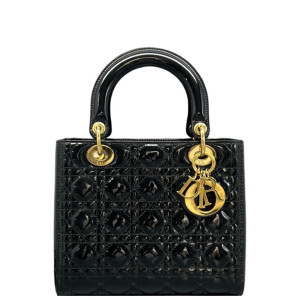 Dior Medium Lady Dior Patent Calfskin Black
