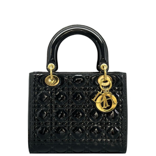 Dior Medium Lady Dior Patent Calfskin Black Dior Medium Lady Dior Patent Calfskin Black