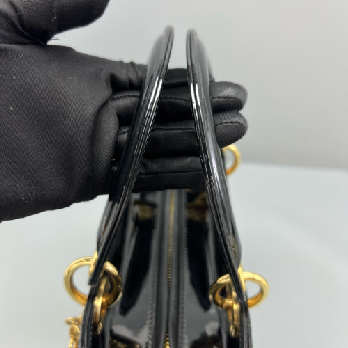 Dior Medium Lady Dior Patent Calfskin Black Dior Medium Lady Dior Patent Calfskin Black