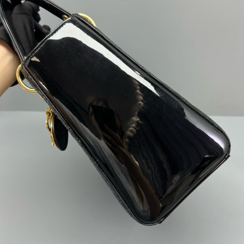 Dior Medium Lady Dior Patent Calfskin Black Dior Medium Lady Dior Patent Calfskin Black