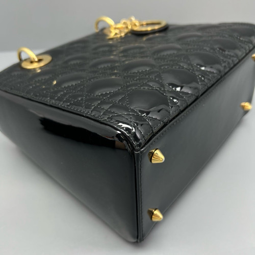 Dior Medium Lady Dior Patent Calfskin Black Dior Medium Lady Dior Patent Calfskin Black