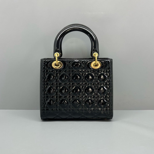Dior Medium Lady Dior Patent Calfskin Black Dior Medium Lady Dior Patent Calfskin Black