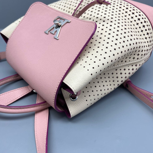 Louis Vuitton Lockme Backpack PM Calfskin Pink Beige